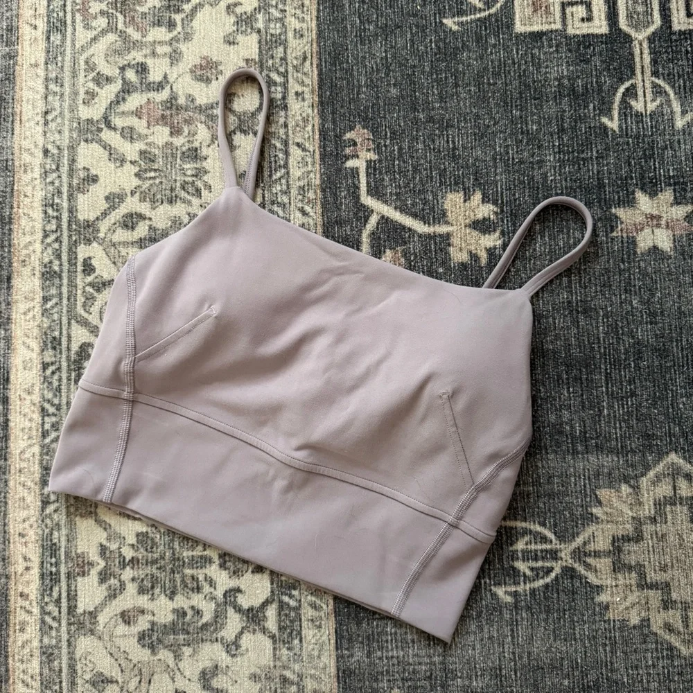 Lululemon Wunder Train Strappy Longline Tank Top Bra 4 Lilac Purple